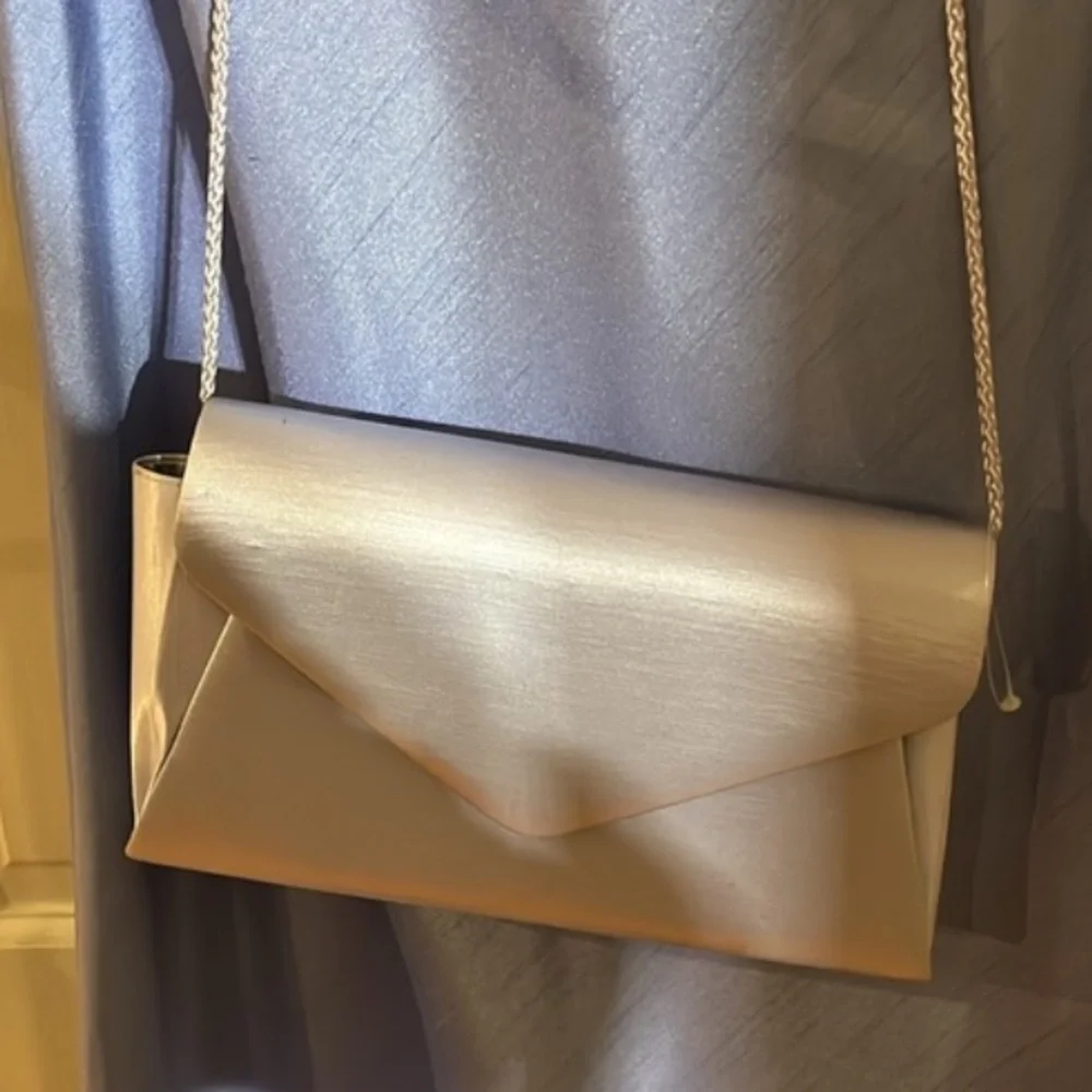 Valerie Stevens light blue satin  crossbody bag periwinkle shade